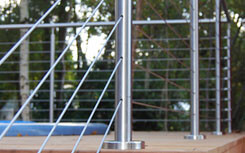 Cable Railing showing the articulation of the stainless steel wire rope